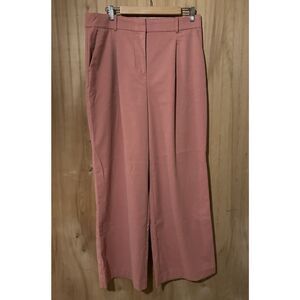 LOFT The Peyton Trouser Wide Leg Pleated Coral Pink Pants Size 12